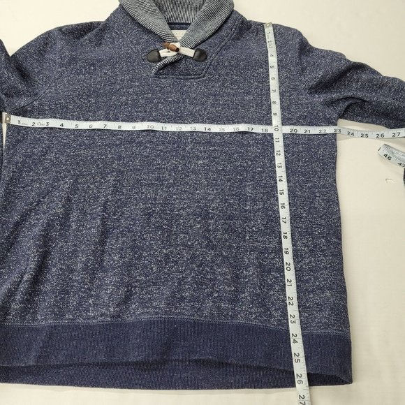 21 Men Sweatshirt Mens L Blue Long‎ Sleeve Shawl Collar Toggle Fleece Outdoor - Picture 8 of 10